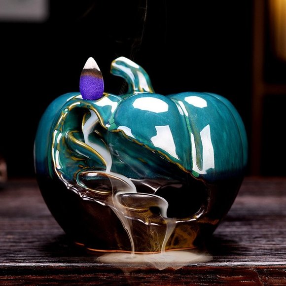 Ceramic Pumpkin/Jack-o-Lantern Backflow Incense Burner NWOT - Picture 1 of 5